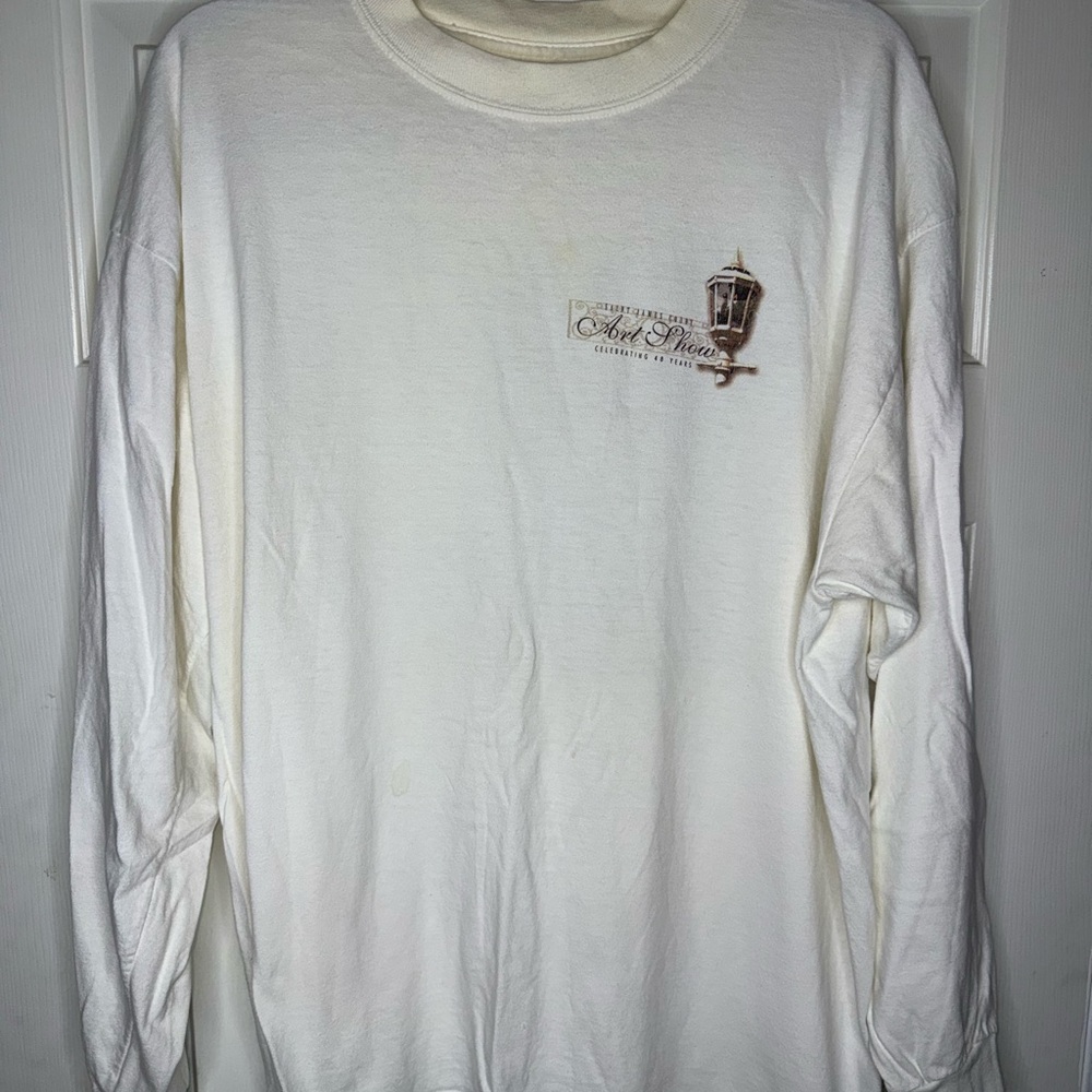 Vintage Arts Show Mens Long Sleeve Shirt Size XL White